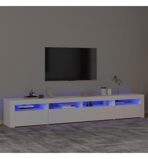 TV-Schrank mit LED-Leuchten Weiss 240x35x40 cm