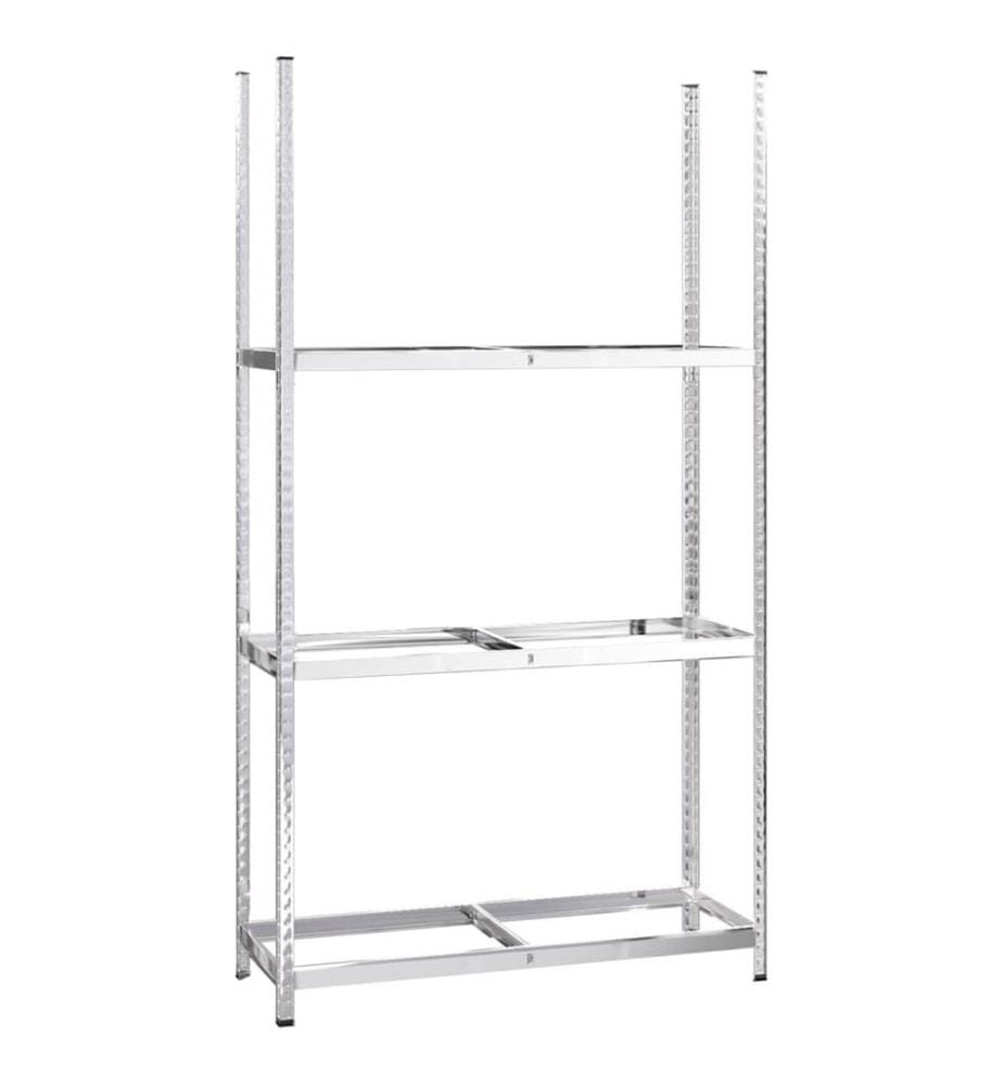 Reifenregale mit 3 Böden 4 Stk. Silbern 110x40x200 cm Stahl