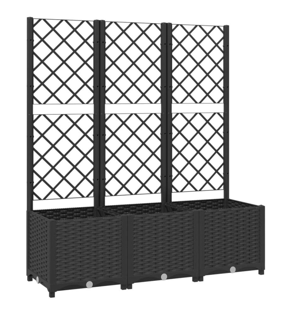 Garten-Pflanzgefäss mit Spalier Schwarz 120 x 40 x 136 cm PP