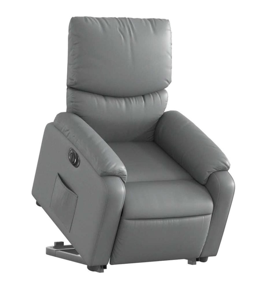 Fauteuil inclinable électrique gris similicuir