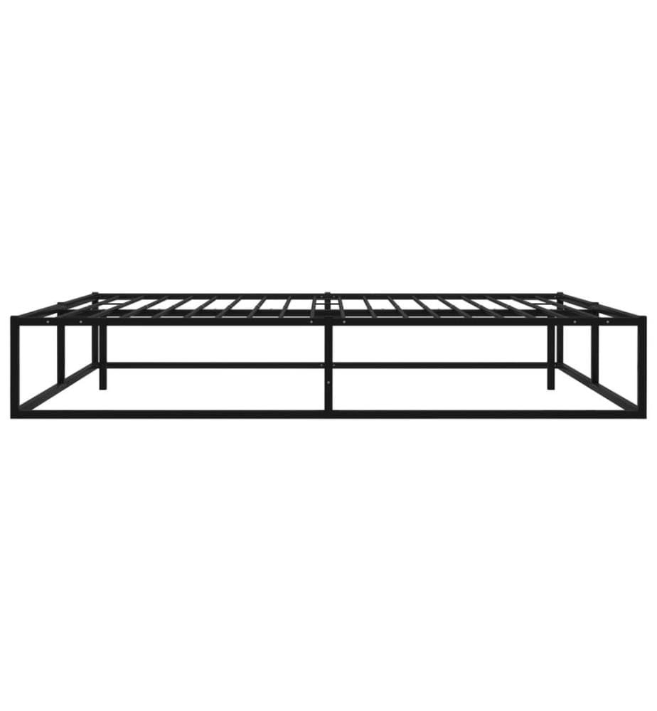 Cadre de lit sans matelas noir métal 160x200 cm