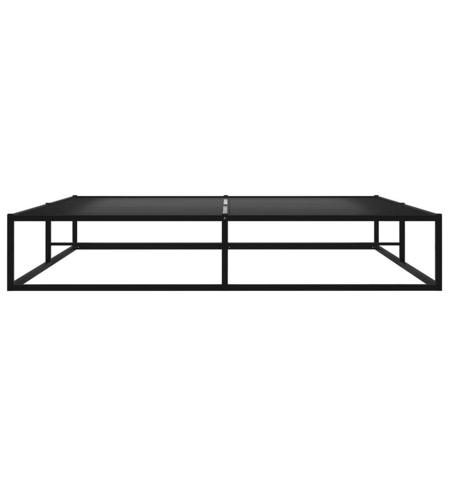 Cadre de lit sans matelas noir métal 160x200 cm