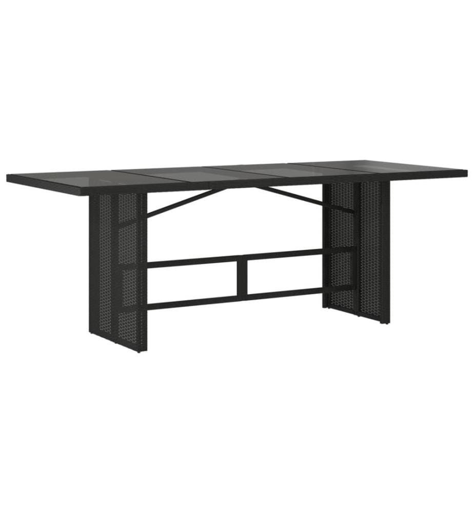 7-tlg. Garten-Essgruppe mit Kissen Schwarz Poly Rattan