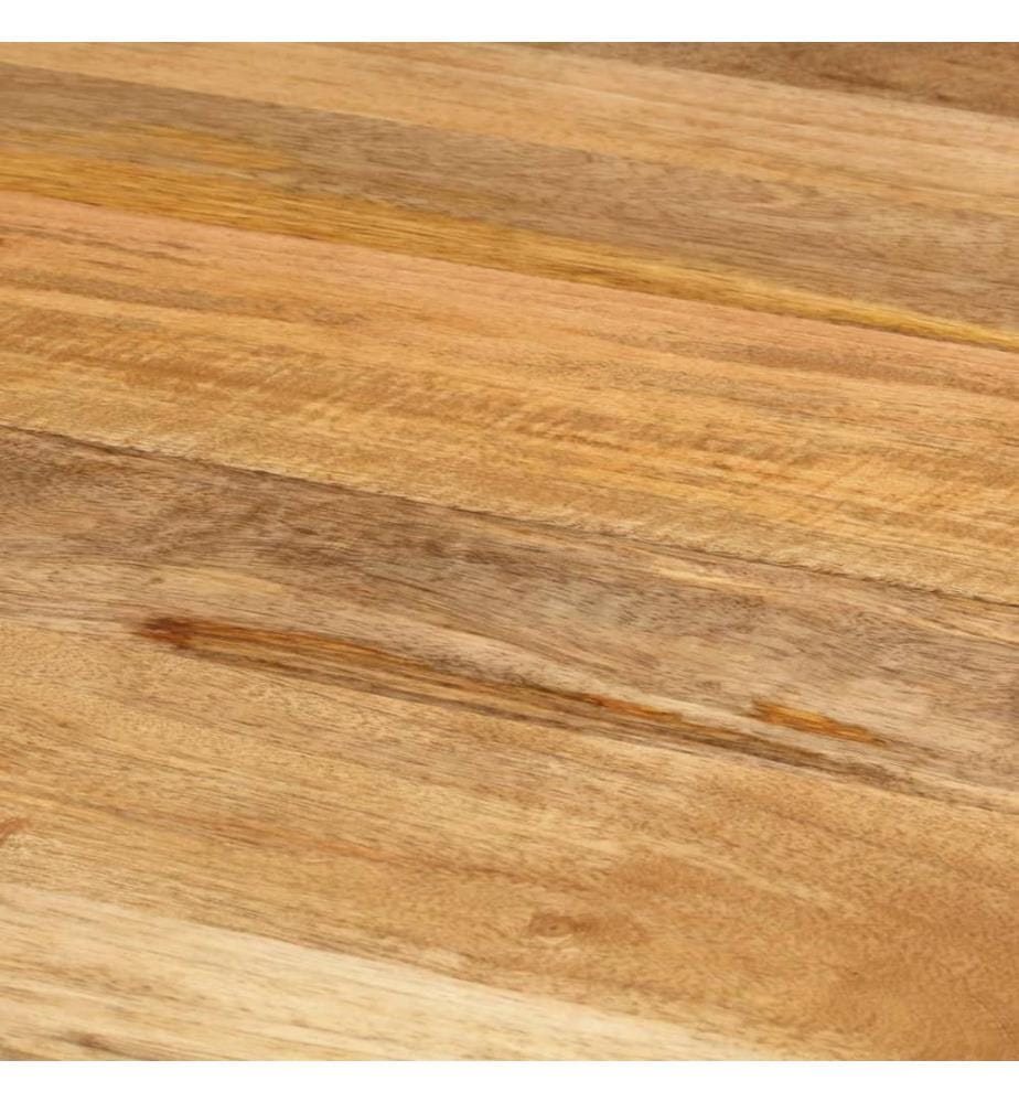 Table à dîner Ø110x78 cm Bois de manguier massif et acier