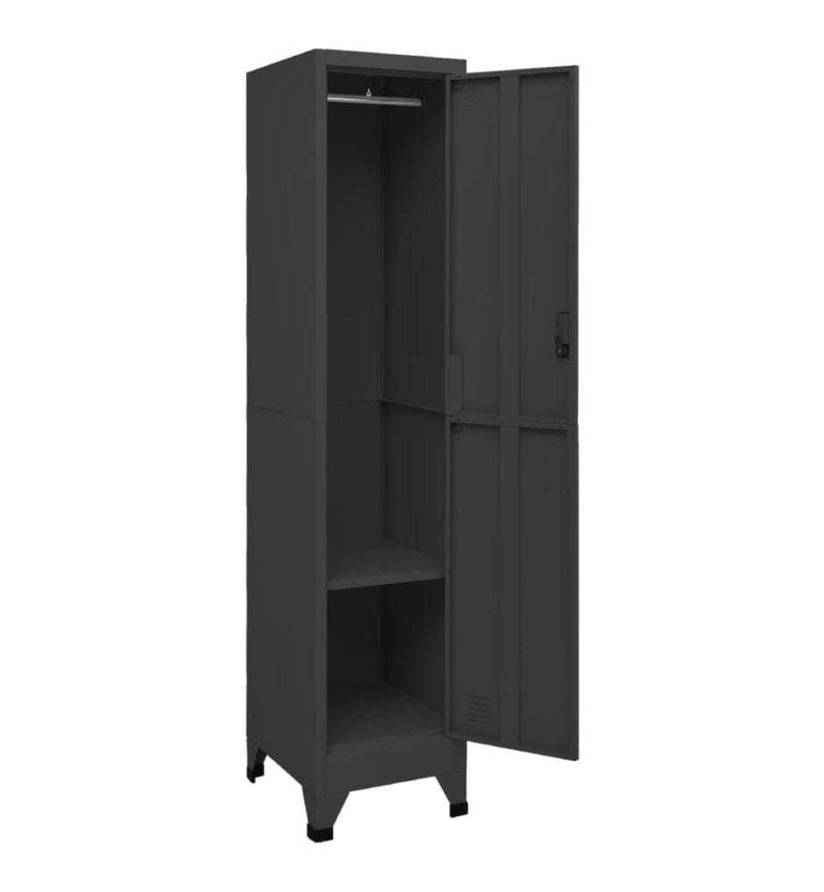 Schliessfachschrank Anthrazit 38x45x180 cm Stahl