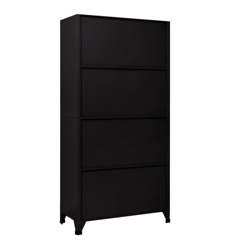 Schliessfachschrank Schwarz 90x45x180 cm Stahl