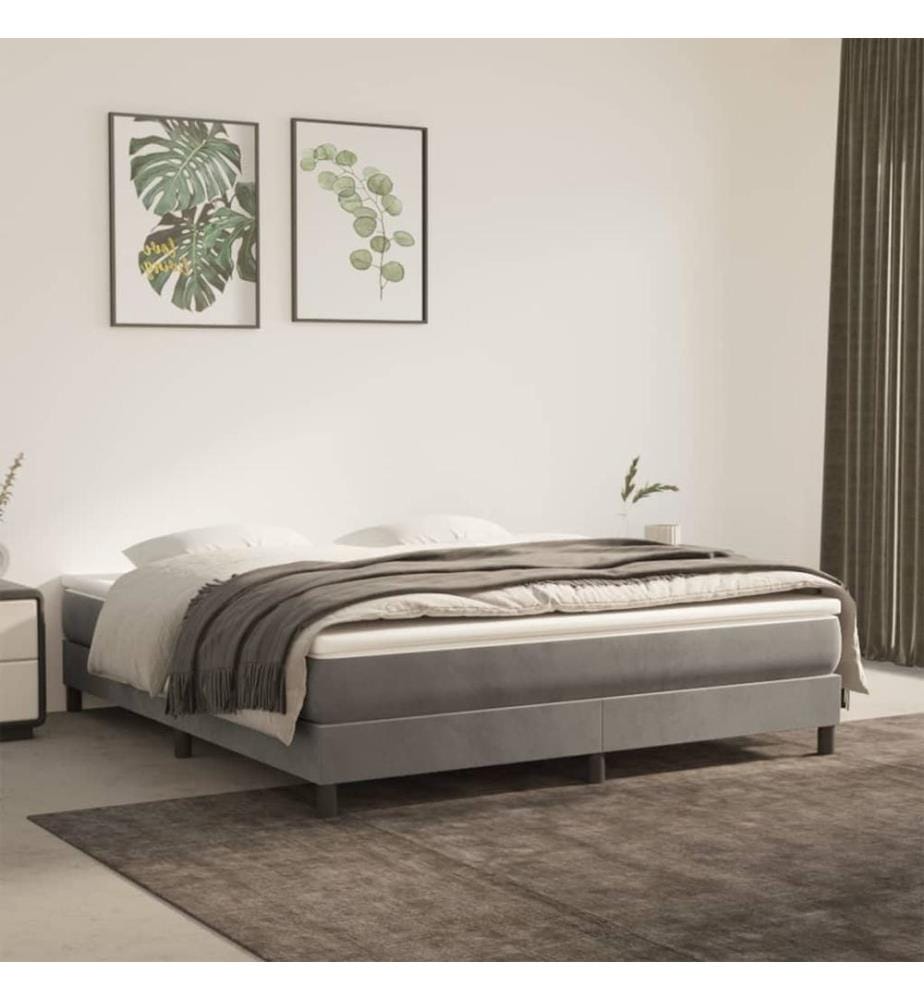 Matelas de lit à ressorts ensachés Gris clair 180x200x20 cm