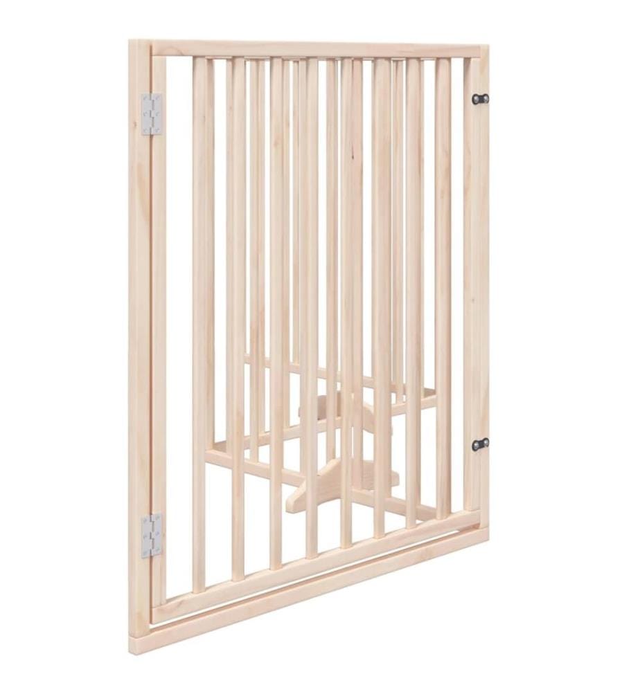 Barrière pour chiens avec porte 4 panneaux bois de peuplier