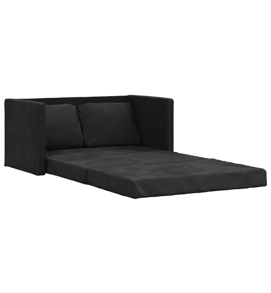 Bodensofa mit Schlaffunktion Schwarz 122x204x55 cm Samt