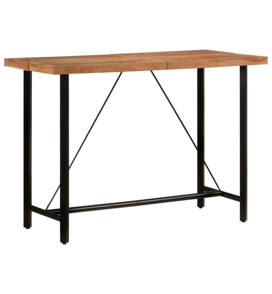 Table de bar 150x70x107 cm bois massif d'acacia et fer