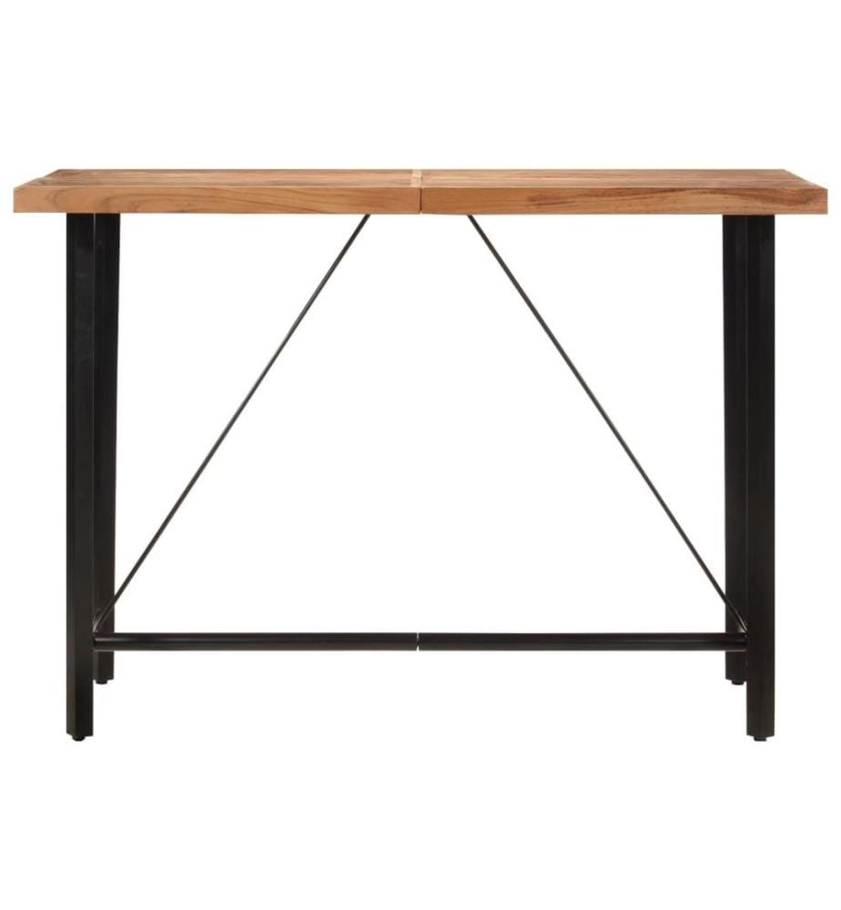 Table de bar 150x70x107 cm bois massif d'acacia et fer