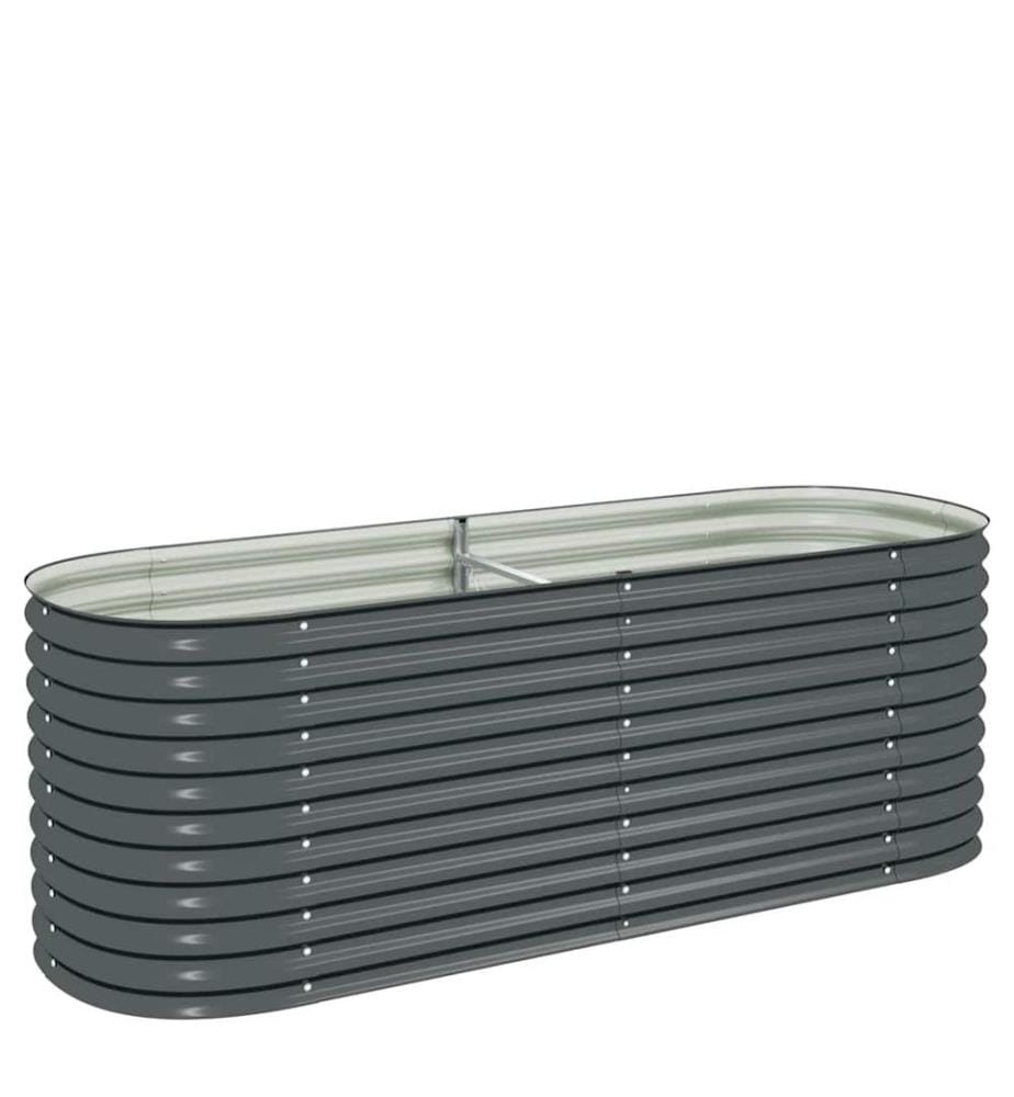 Garten-Hochbeet 240 x 80 x 81 cm Verzinkter Stahl Grau