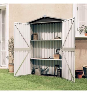 Gerätehaus Anthrazit 116x45x175 cm Verzinkter Stahl
