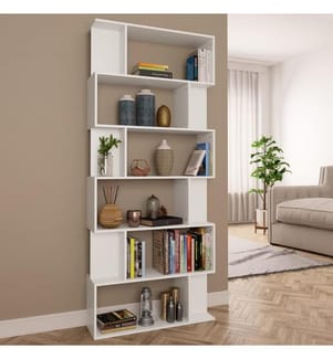 Bibliothèque/Séparateur de pièce Blanc Bois d'ingénierie