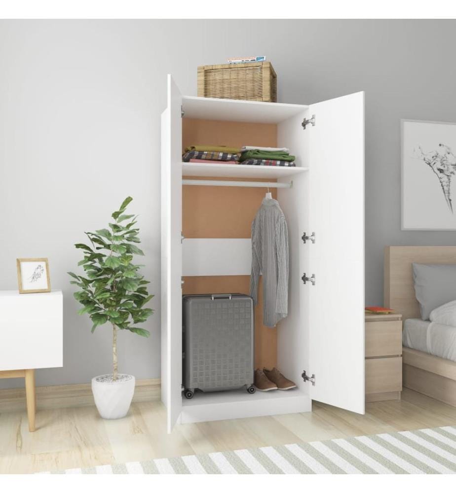 Kleiderschrank Weiss 80x52x180 cm Holzwerkstoff