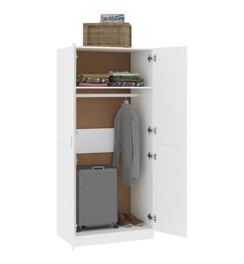 Kleiderschrank Weiss 80x52x180 cm Holzwerkstoff