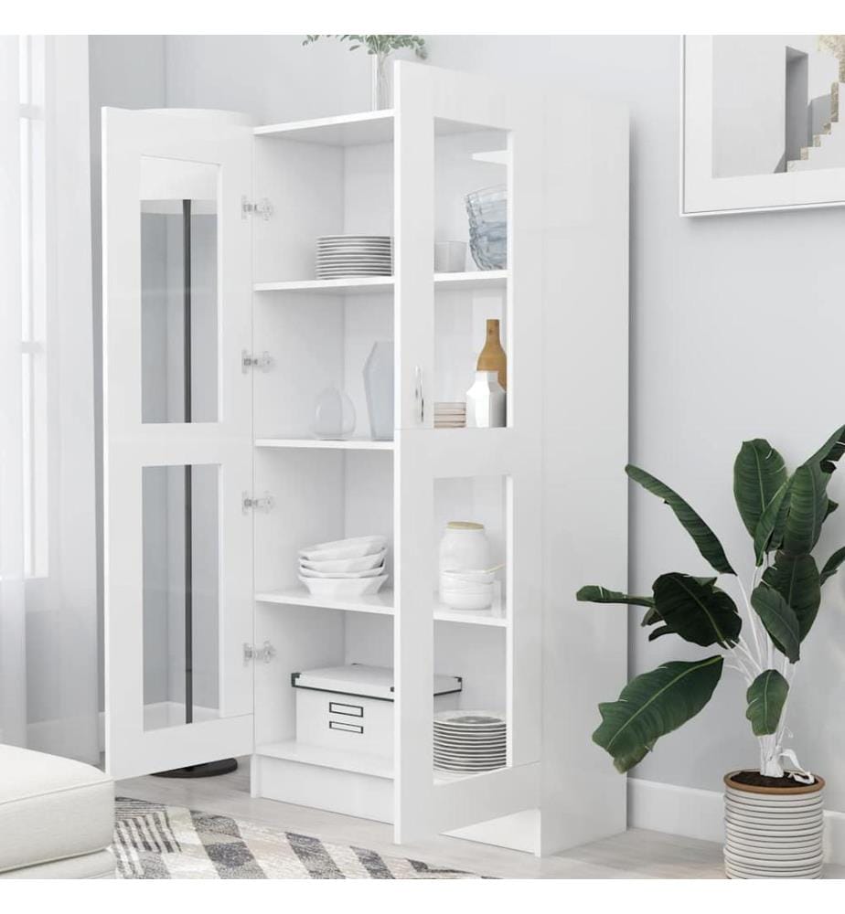 Armoire à vitrine Blanc 82,5x30,5x150 cm Bois d'ingénierie