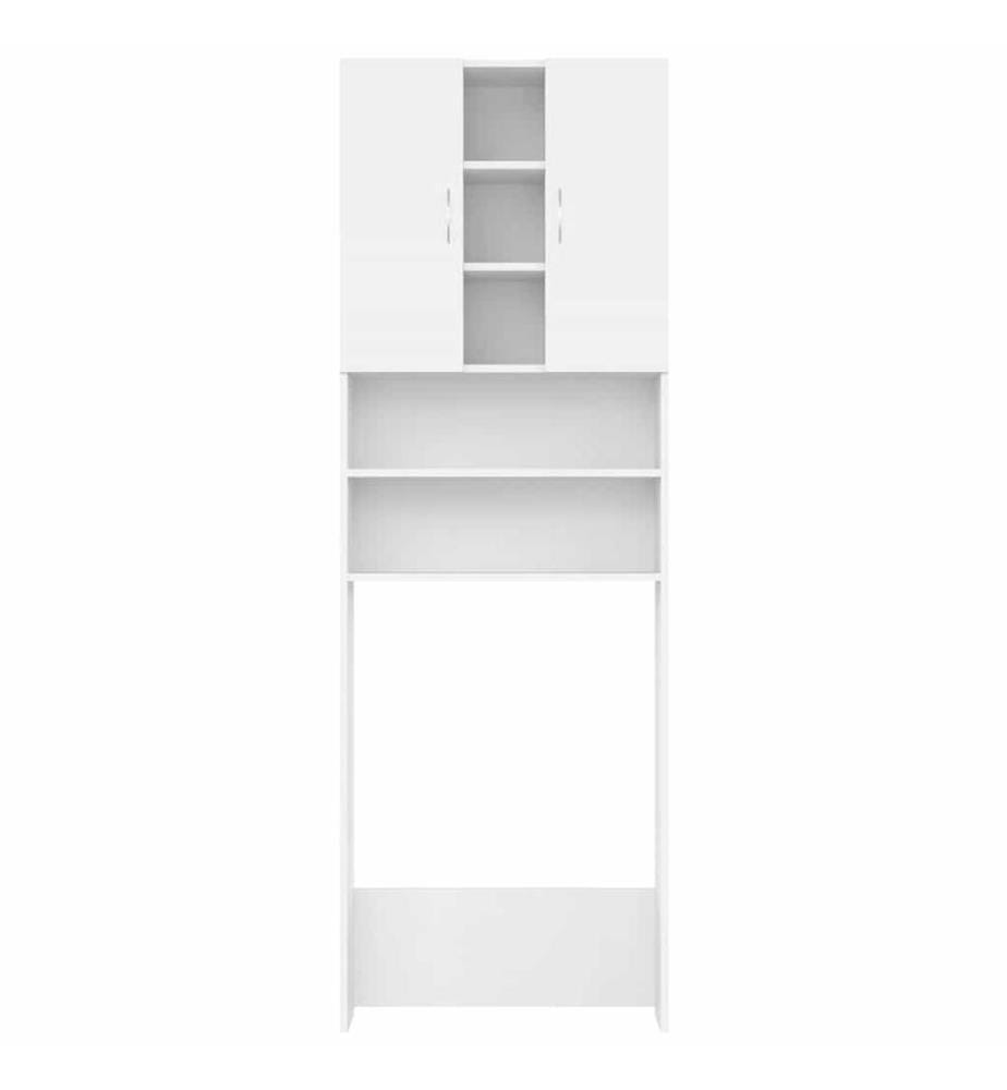 Meuble pour machine à laver Blanc 64x25,5x190 cm