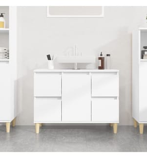 Meuble d'évier blanc 80x33x60 cm bois d'ingénierie