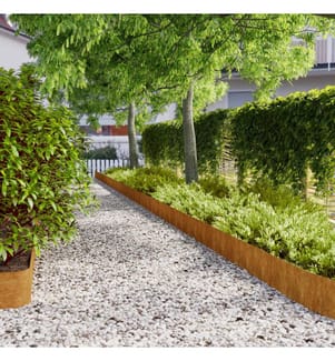 Bordures de pelouse 10 pcs 20x103 cm acier corten flexible