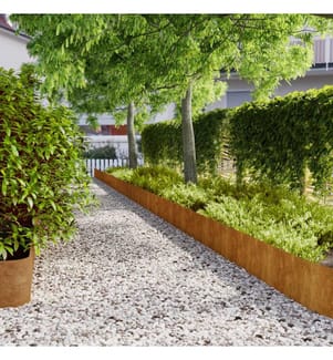 Bordures de pelouse 10 pcs 25x103 cm acier corten flexible