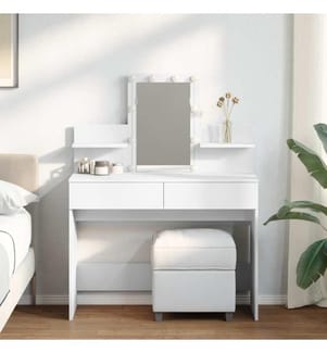 Coiffeuse avec LED blanc 100x40x130 cm