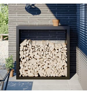 Portant de bois de chauffage noir 100x40x100 cm acier