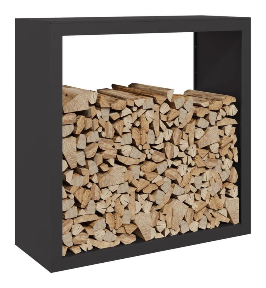 Portant de bois de chauffage noir 100x40x100 cm acier