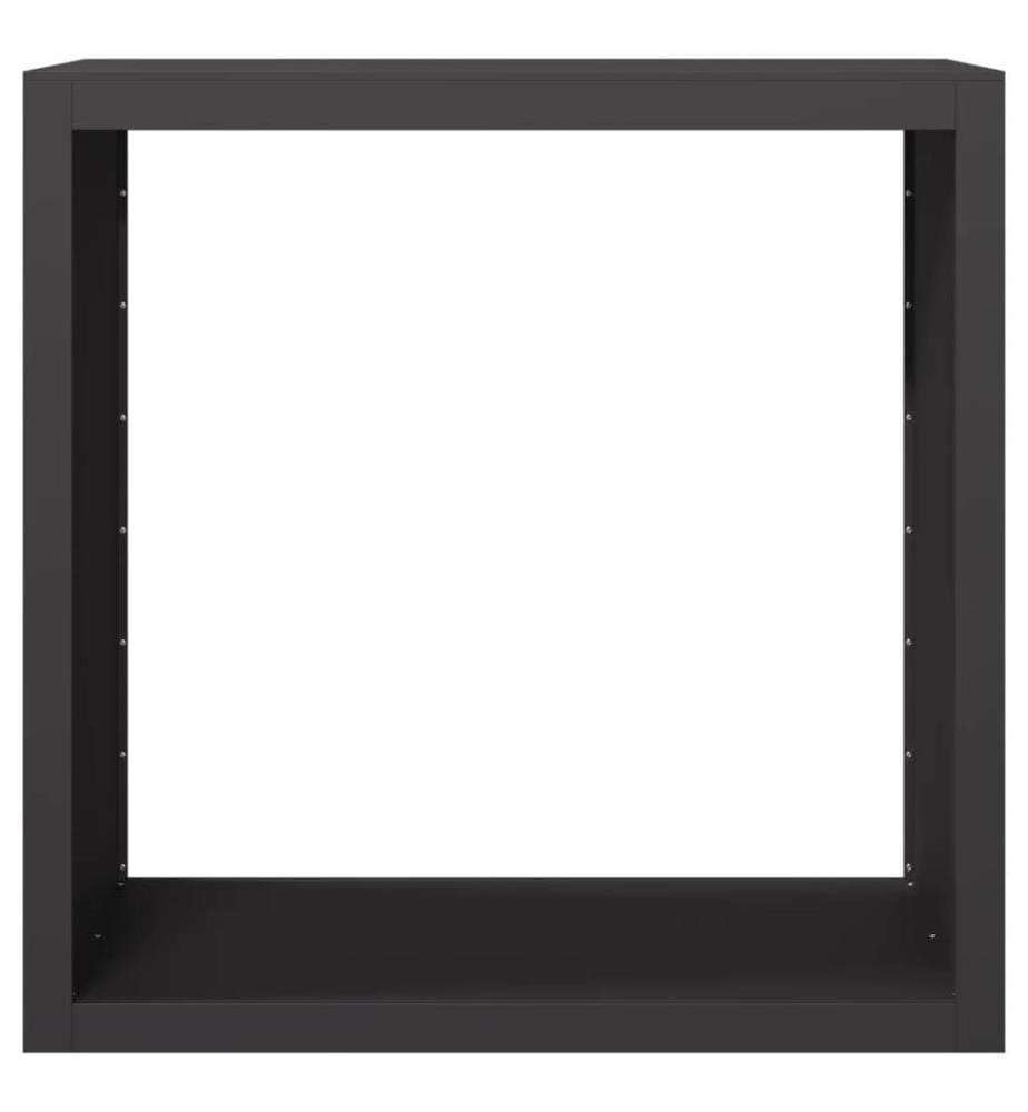 Portant de bois de chauffage noir 100x40x100 cm acier