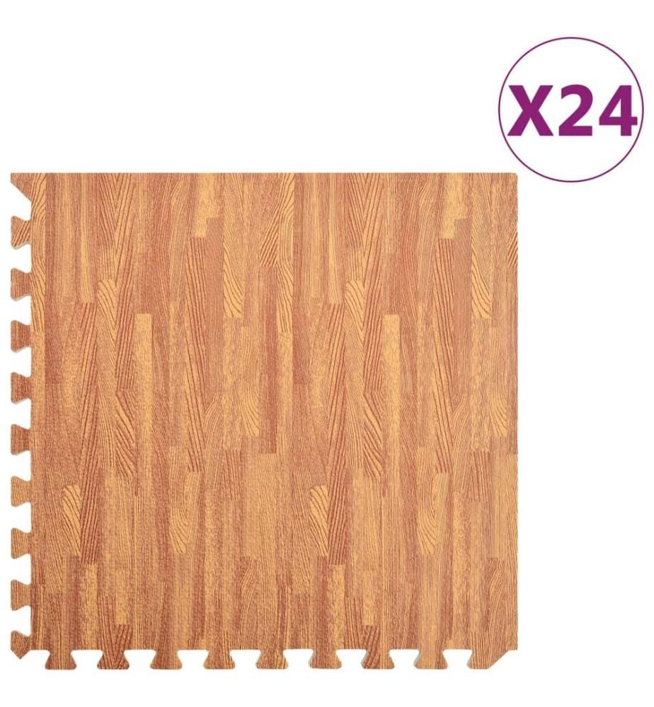 Tapis de sol 24 pcs Grain de bois 8,64? Mousse EVA