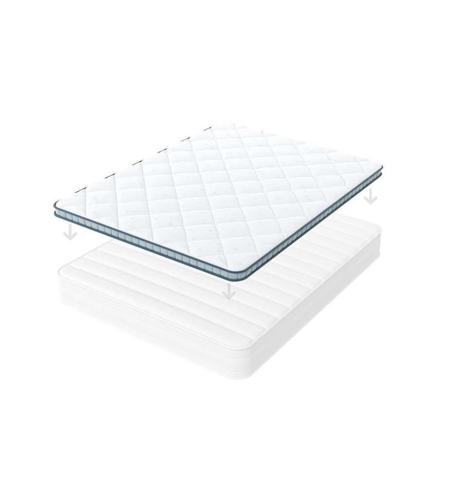 Matratzenauflage 2 in 1, Sommerseite und Memory Foam-Schaumseite - 80 x 200 cm