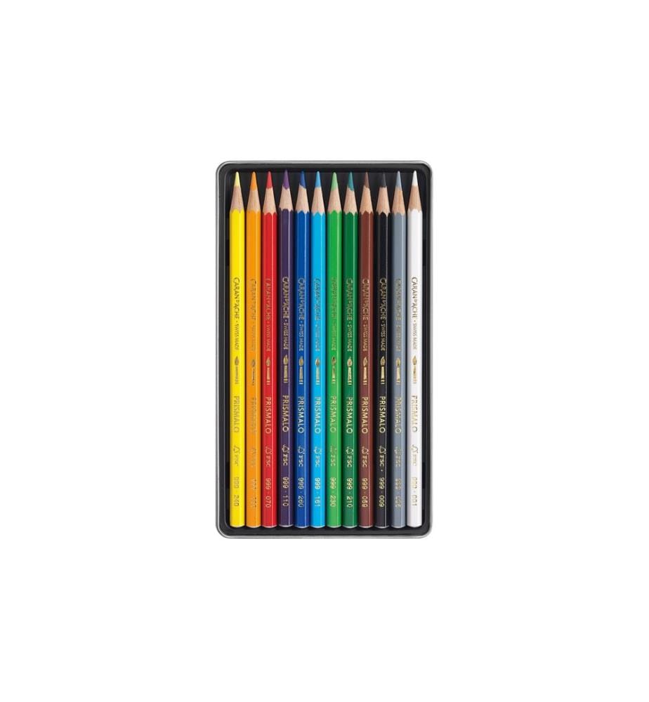 CARAN D'ACHE - Crayons de couleur Prismalo 12 pièces