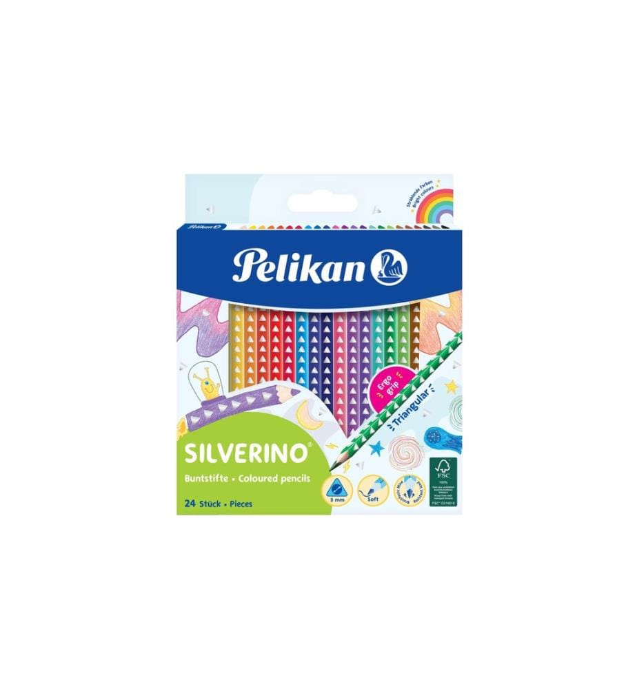 PELIKAN - Crayons de couleur Silverino Mince, set de 24