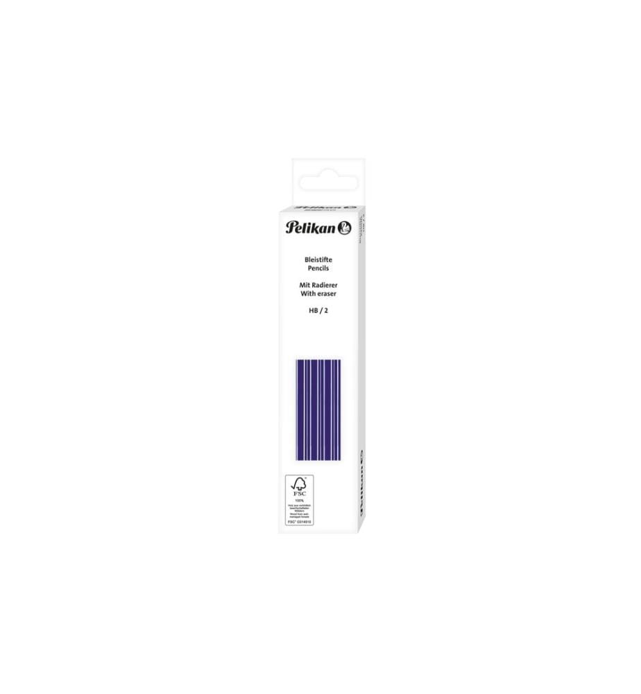 PELIKAN - Crayon HB, bleu avec gomme, 12 pièces