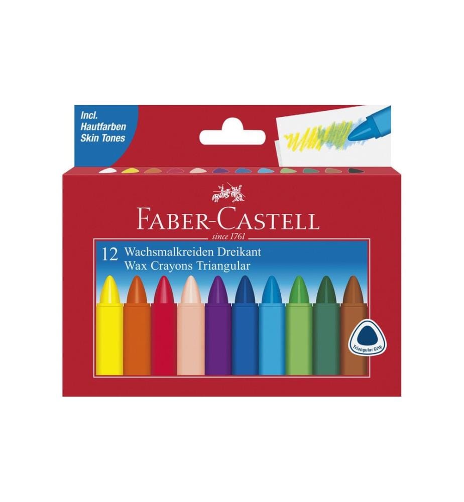 Faber-Castell Wachsmalstifte Mehrfarbig, 12 Stück