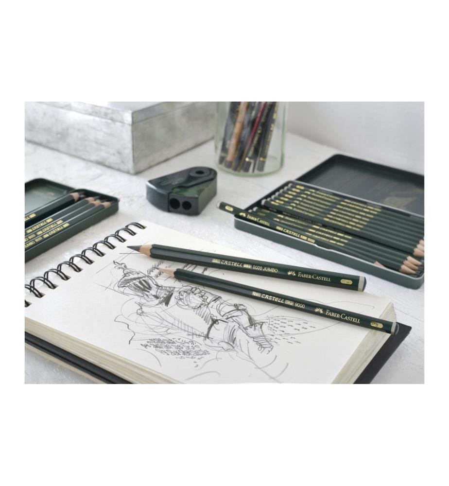 Faber-Castell Crayon Castell 9000 8B-2H 12 pièces