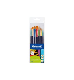 PELIKAN - Brosse en poils synthétiques Premium 8 pièces, diverses tailles