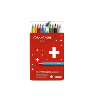 CARAN D'ACHE - Crayons aquarelle Swisscolor 12 pièces