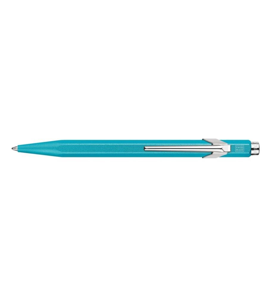 CARAN D'ACHE - Stylo bille 849 Colormat-x Turquoise moyen (M), Turquoise