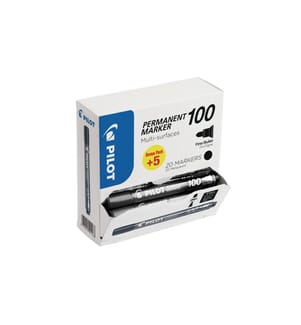 PILOT - Marqueur indélébile 100 XL 15+5 Gratis Noir