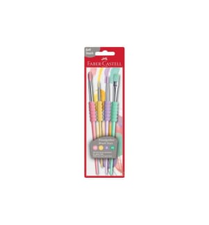 Faber-Castell Brosse à poils Toucher doux 4 tailles, couleurs pastel