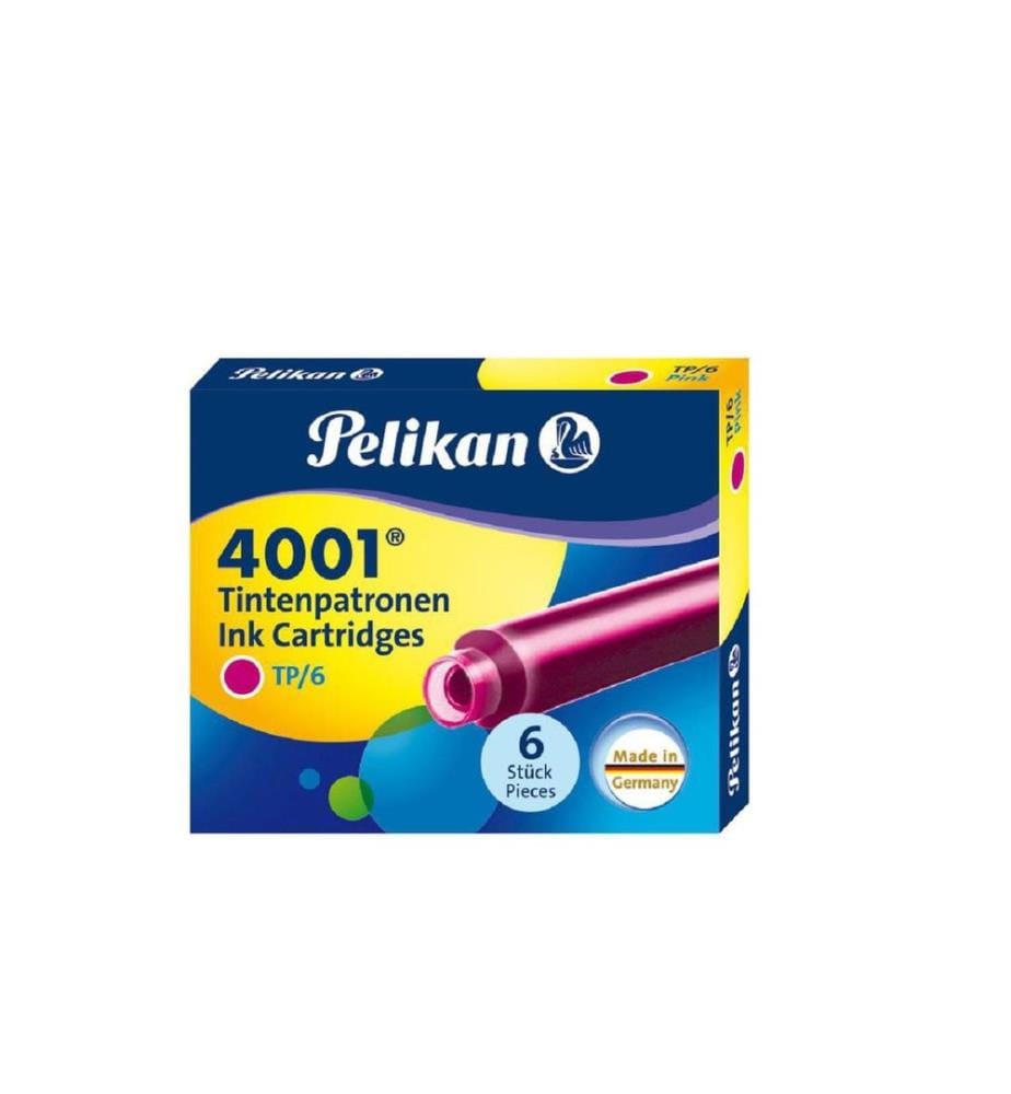 PELIKAN - Cartouche d'encre 4001 Rose, 6 pièces