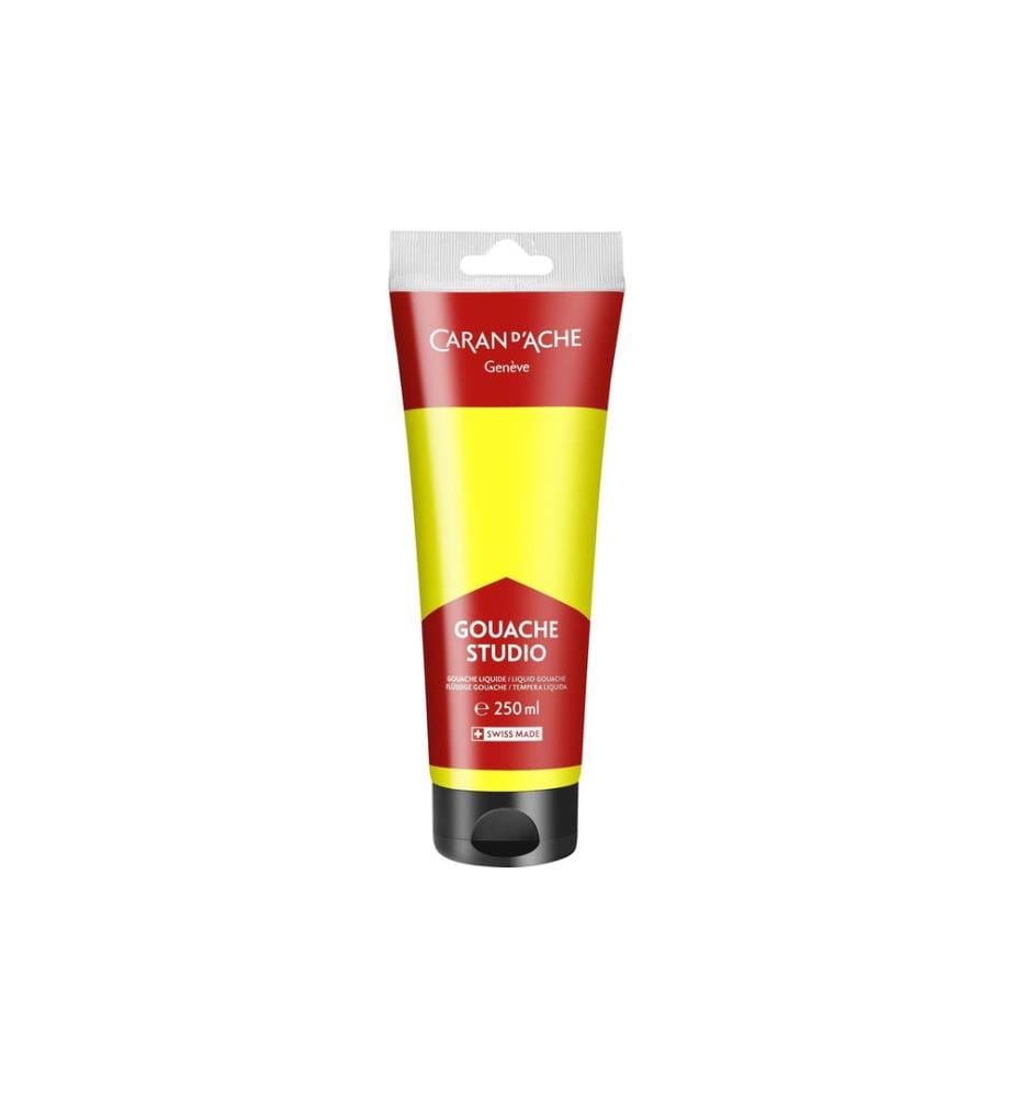 CARAN D'ACHE - Peinture à l'eau Gouache Studio 250 ml, Jaune fluo