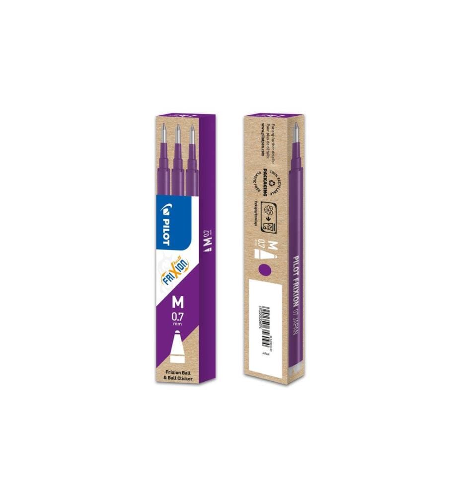 PILOT - Patrone Frixion Refill 3 Stück, Violett, 0.7 mm