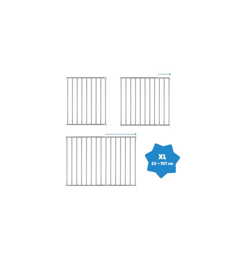 Sicherheitsabsperrung, Schraubbefestigung (60 - 107 cm) - Safe & Protect Metall Xl - Grau