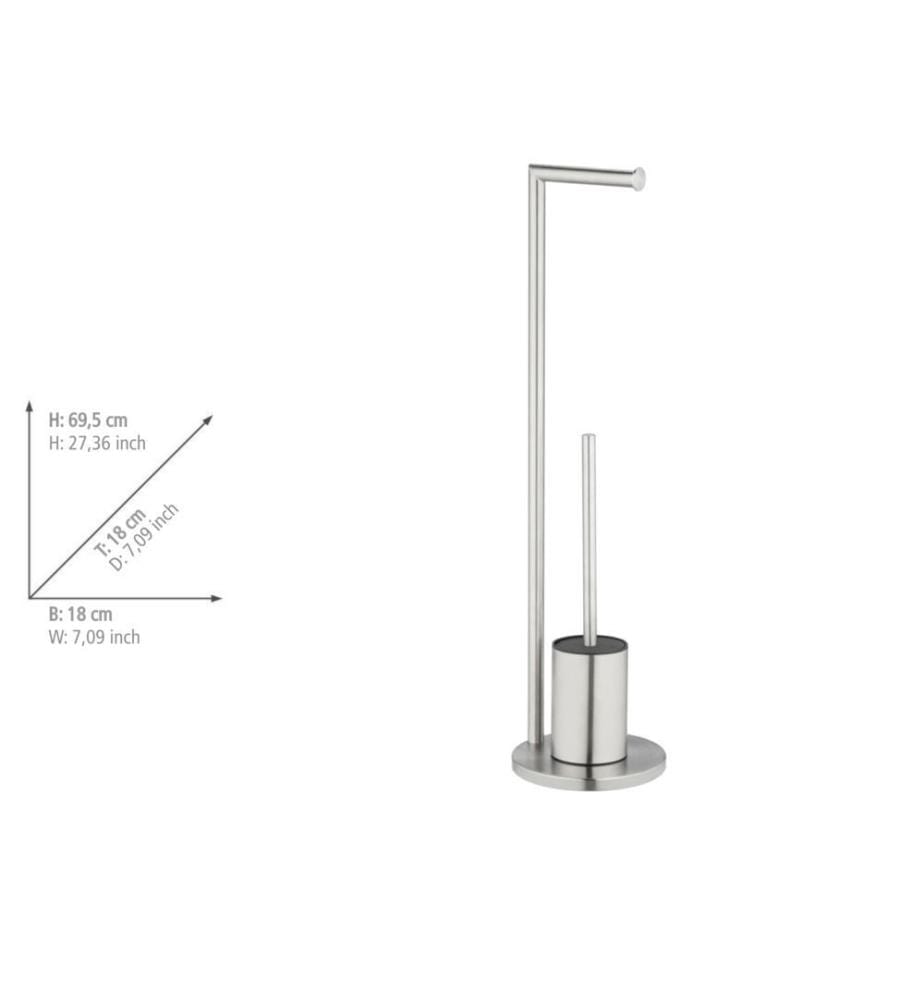 Stand WC-Garnitur Ferla mit WC-Papierrollenhalter und WC-Bürste - Weiss