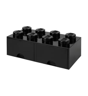 Aufbewahrungsstein 8 Blöcke mit 2 Schubladen - 500 x 250 x 180 mm - Schwarz