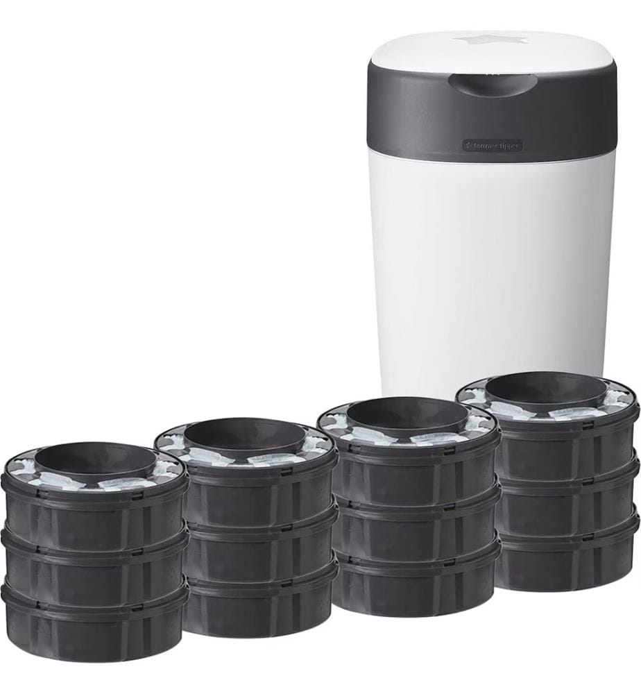 Sangenic Windelmülleimer Starter Pack Twist & Click + 12 Kassetten - Weiss
