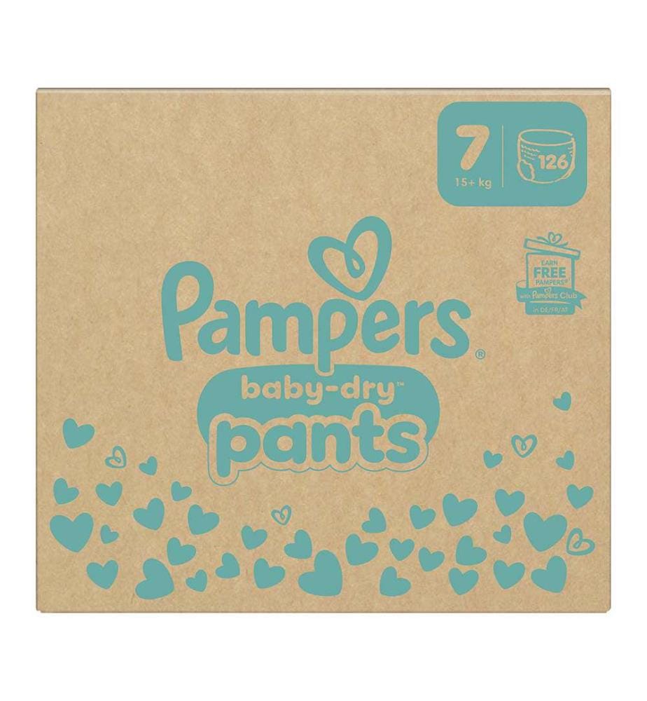 Baby-Dry Pants - Grösse 7 (17+kg) - Set mit 126 Windeln