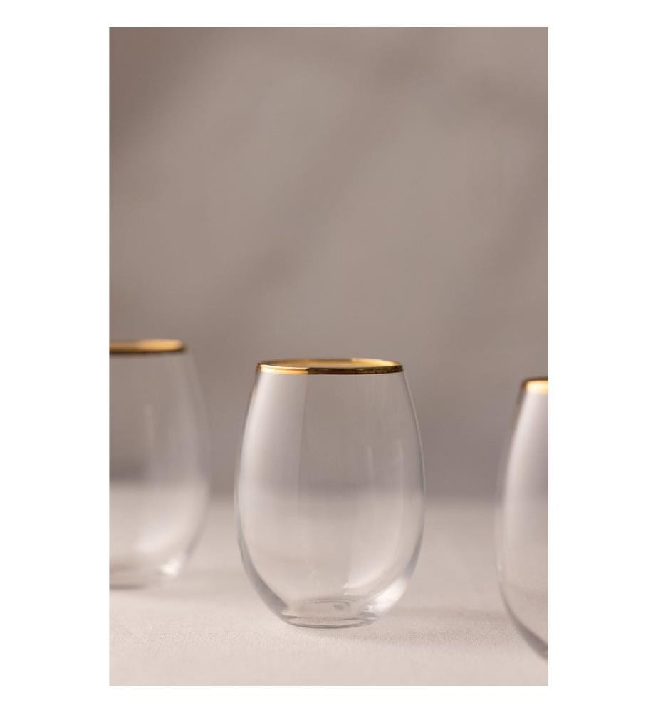 Set of 4 glasses - Gold and Clear